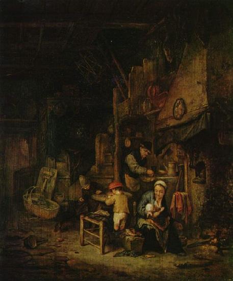 Adriaen van ostade Peasant family at home Sweden oil painting art